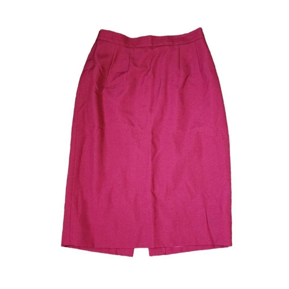 Liz Clairborne Straight Pencil Skirt Back Slit Womens Size Small Pink Fuchsia